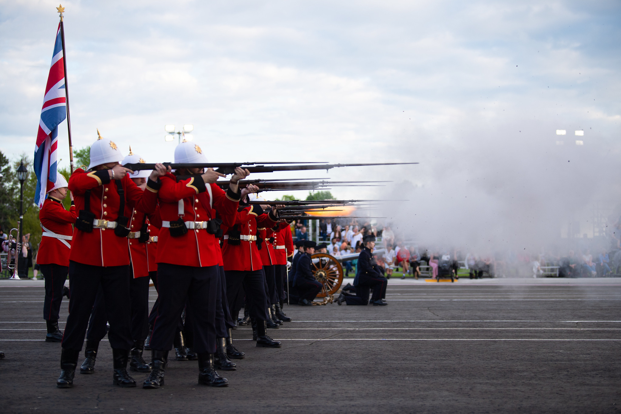 The 1876 Demonstration Team firing a naval gun